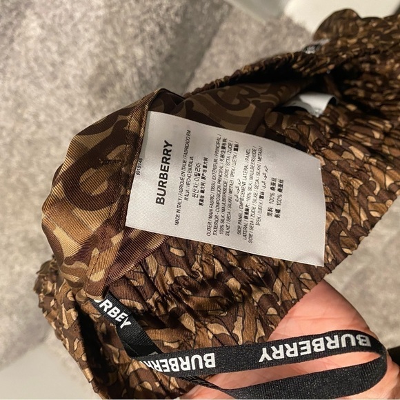 Burberry Brown Silk Seighford Monogram Trousers - Picture 8 of 9